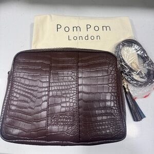 Pom Pom London City Plus Croc Bag in Chocolate